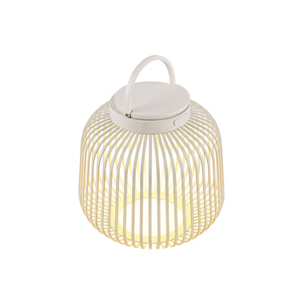 Blomus Lito led lamp in lichtgrijze lantaarn gemaakt van ijzer en aluminium