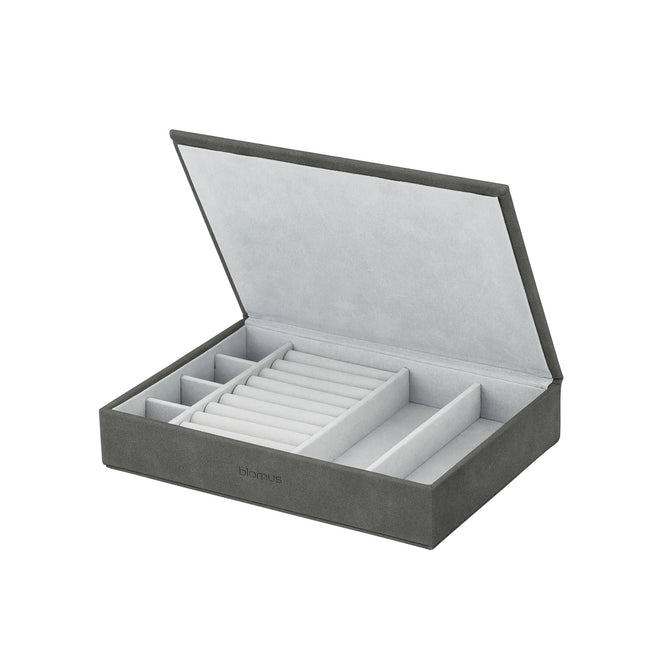Blomus sieradendoos Sahla - kleur Pewter - voorzien van vakjes