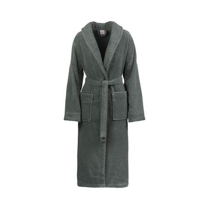 Vandyck lange badjas Hudson in donkergroen Earth Green met sjaalkraag en ceintuur