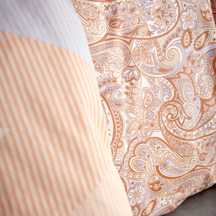 Dynebetræk GLAZE Abrikos Blush 140x220 cm (satin bomuld)