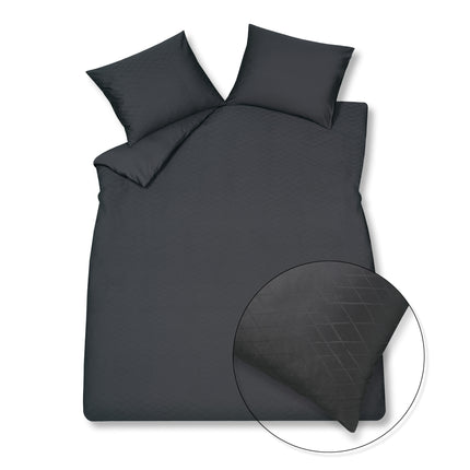 Dynebetræk PURITY Monaco Off Black 140x220 cm (satin bomuld)