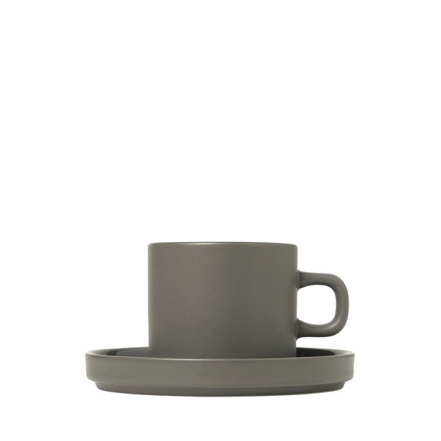 PILLAR 2 Kaffeetasse 200 ml mit Untertasse aus Zinn