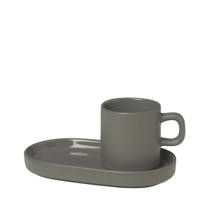 SÄULE 2 Espressotassen 50 ml mit Untertasse aus Zinn