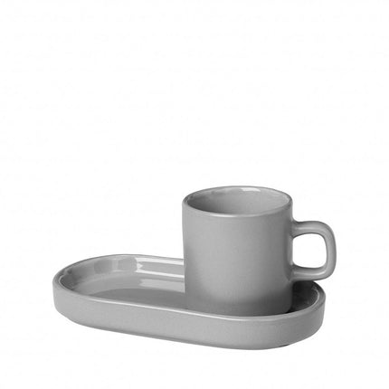 PILLAR 2 tazzine espresso da 50 ml con piattino Mirage Grey