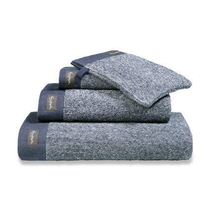 HOME handdoek 60x110 cm Mouliné Blue Ink (set/3)