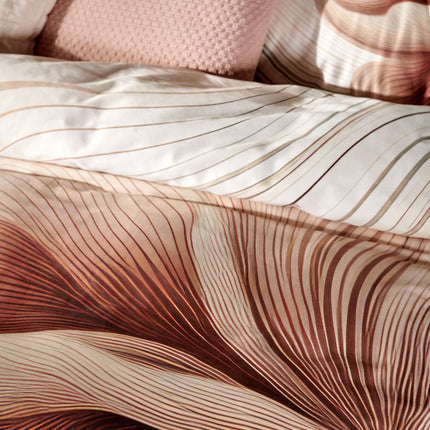 Housse de couette FLOWING Cream Tan 200x220 cm (satin de coton)