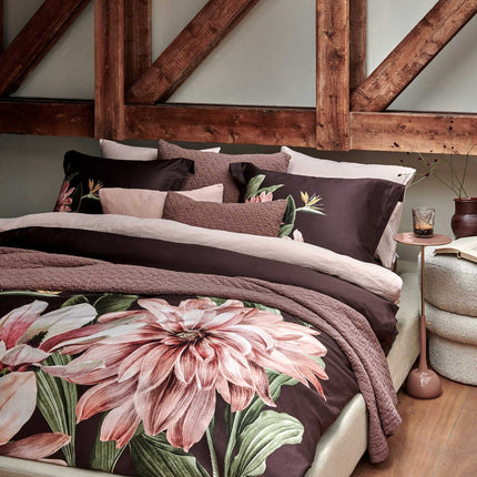 PARADISE BLOOM dekbedovertrek Dark Chocolate 200x220 cm