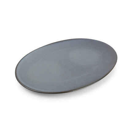 CIRRO piatto piano ovale 36 cm - Blu scuro
