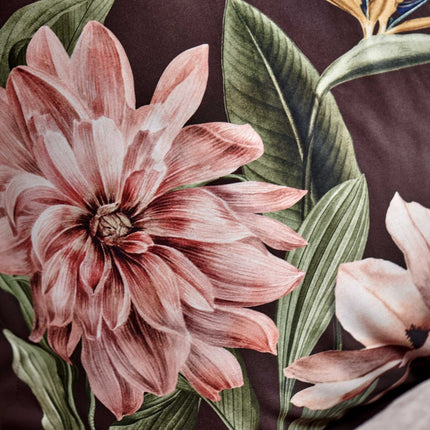 PARADISE BLOOM dekbedovertrek Dark Chocolate 200x220 cm