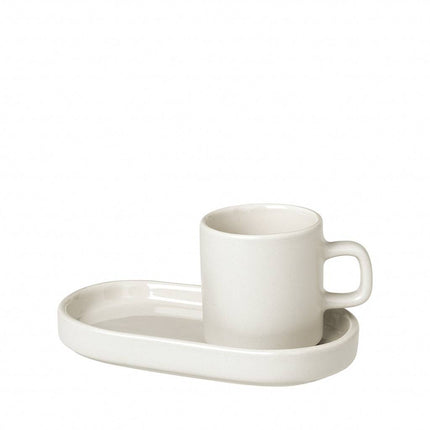 PILAR 2 espresso cups 50ml with Moonbeam saucer
