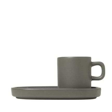 SÄULE 2 Espressotassen 50 ml mit Untertasse aus Zinn