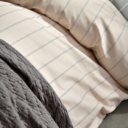 Dynebetræk <tc>HOME</tc> Puglia Cream Tan 240x220 cm (percale bomuld)