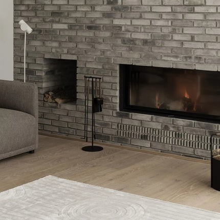 Conjunto de chimenea ASHI de 3 piezas Roble negro