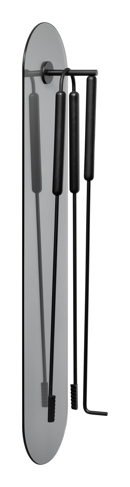 ASHI 3-teiliges Wandkaminset aus schwarzer Eiche