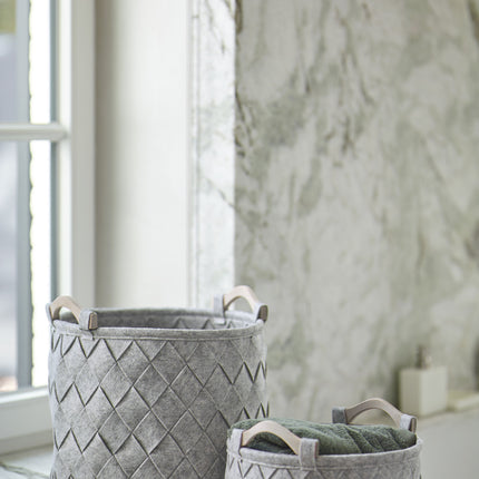 Cestino portaoggetti AMY Silver Grey medio