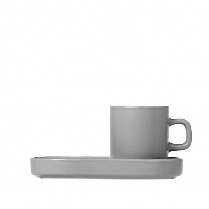 PILLAR 2 tazzine espresso da 50 ml con piattino Mirage Grey