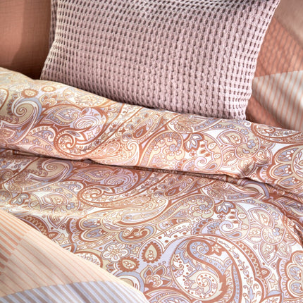 Dynebetræk GLAZE Abrikos Blush 140x220 cm (satin bomuld)