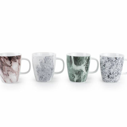 MASONRY mok met oor (set/4) - Kleur zwart / wit