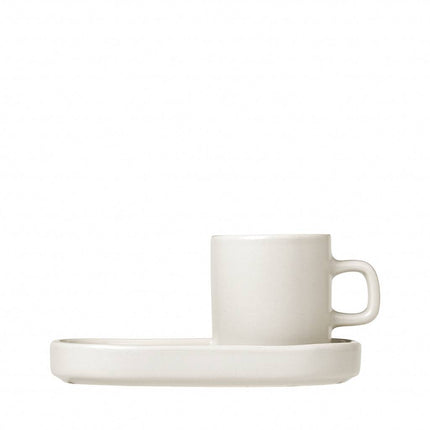 PILAR 2 espresso cups 50ml with Moonbeam saucer