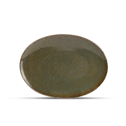 Assiette plate CIRRO ovale 24 cm - Vert multi