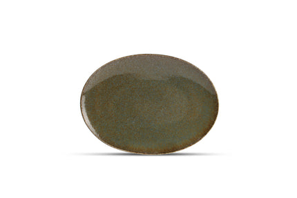 Assiette plate CIRRO ovale 24 cm - Vert multi