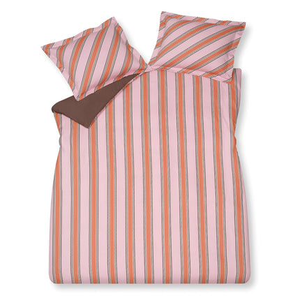 Housse de couette PREPPY STRIPE Rose 240x220 cm (coton satiné)