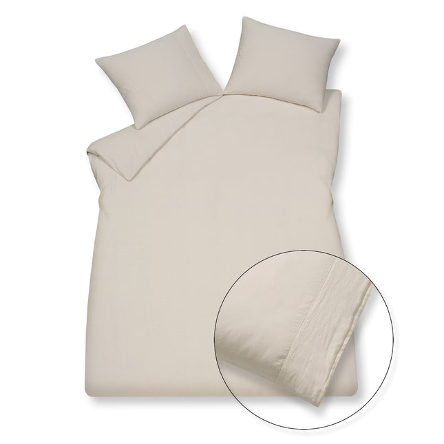 Kissenbezug PURE 07 Cream Tan 60x70 cm (Leinen/Satin-Baumwolle)