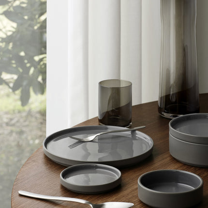 PILAR diep bord 20 cm Pewter (set/4)