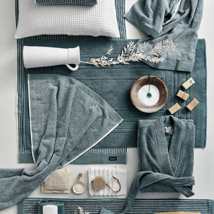 <tc>HOME</tc> Mouliné Pearl Blue vaskeklud (sæt/6)