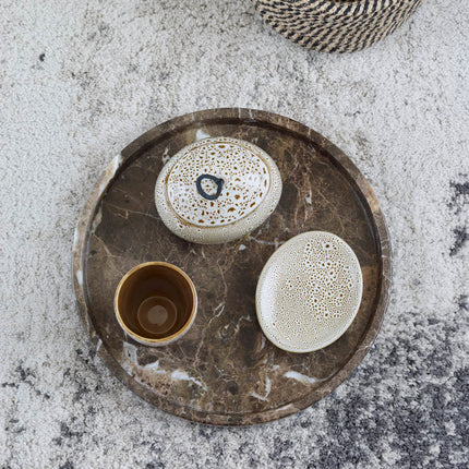 HAMMAM tray rond Brown