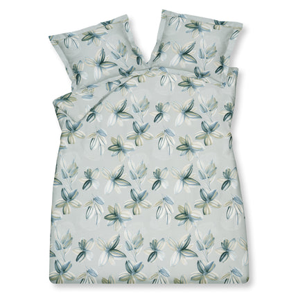 Dekbedovertrek FLOWER PARTY Pearl Blue 200x220 cm (satijnkatoen)