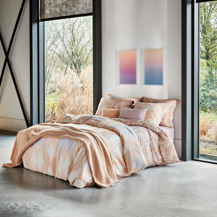 Dynebetræk GLAZE Abrikos Blush 240x220 cm (satin bomuld)