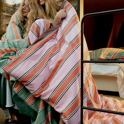 Dekbedovertrek PREPPY STRIPE Smoke Green 140x220 cm (satijnkatoen)