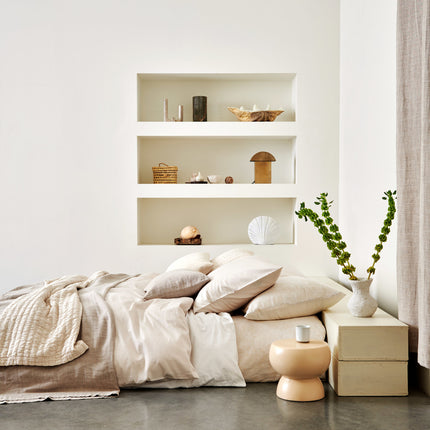 Dynebetræk PURITY Bari Cream Tan 200x220 cm (satin bomuld)
