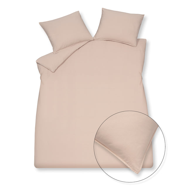 WASHED COTTON dekbedovertrek Pale Pink 240x220 cm