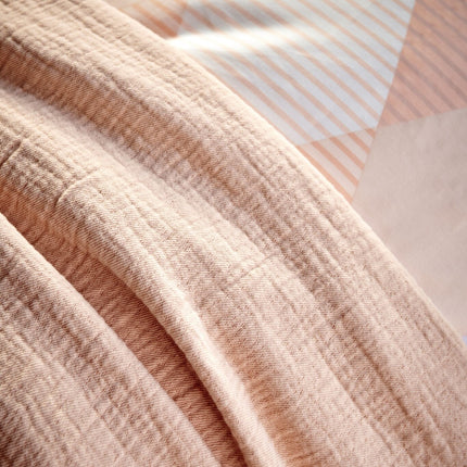 Dynebetræk GLAZE Abrikos Blush 240x220 cm (satin bomuld)