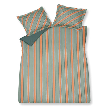 Dekbedovertrek PREPPY STRIPE Smoke Green 240x220 cm (satijnkatoen)