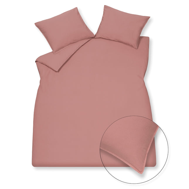 WASHED COTTON dekbedovertrek Ash Rose 140x220 cm