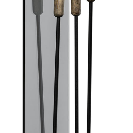 ASHI 3-teiliges Wandkaminset aus brauner Eiche