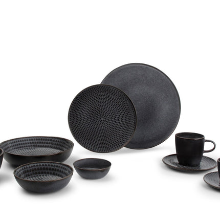 STITCH espressokop en schotel 90 ml grijs (set/4)