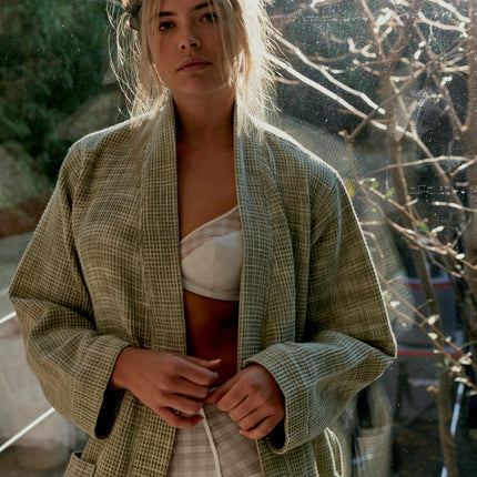 EVELYN badekåbe Light Olive-123