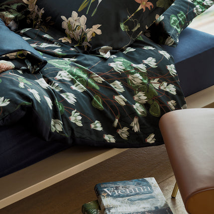 Housse de couette GREEN FEVER Encre Bleue 140x220 cm (coton satiné)