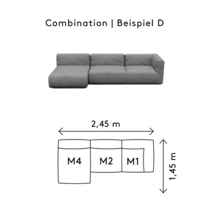 GROW Loungesofa D Stone Boucle