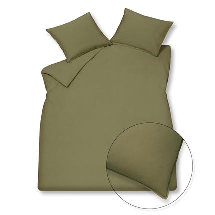 WASHED COTTON dekbedovertrek Martini Olive 200x220 cm