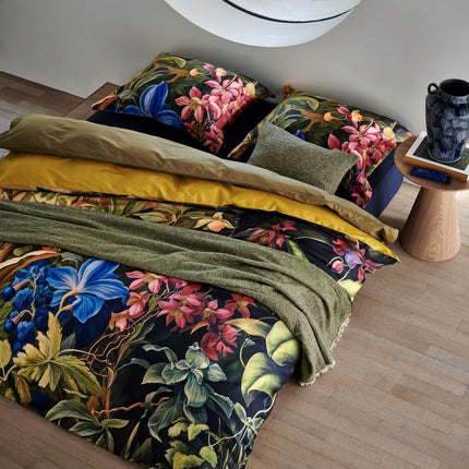 WASHED COTTON dekbedovertrek Martini Olive 200x220 cm